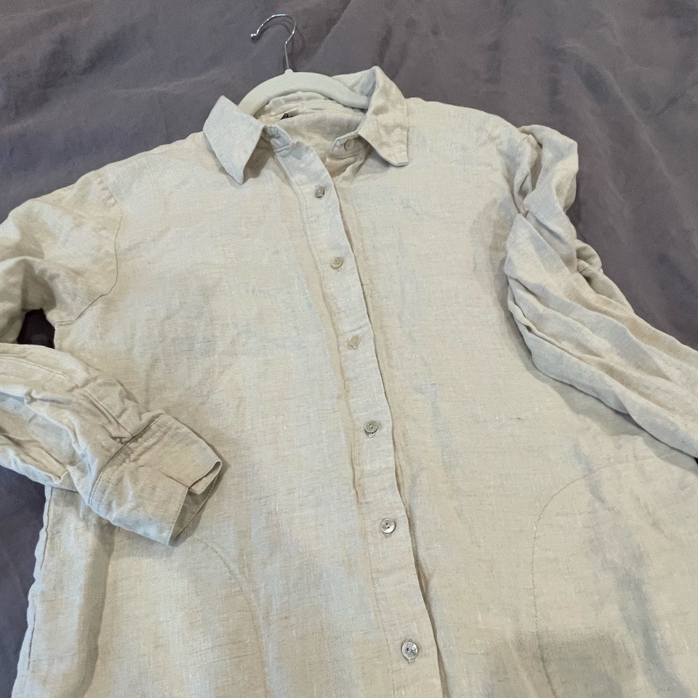 100% linen shirt / beach cover up